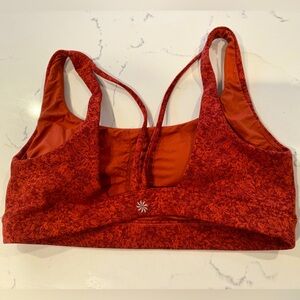 Athleta Exhale Moonflower Jacquard Sports Bra in Etruscan Red Size Medium